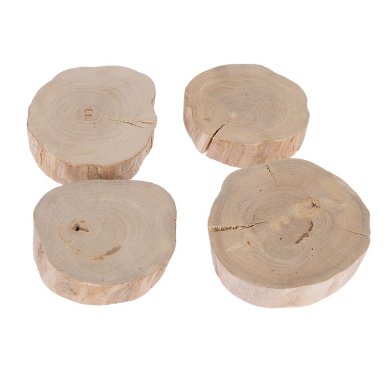 TIAKI Coffee Wood Nibble Discs Set of 4 6-10cm (W)