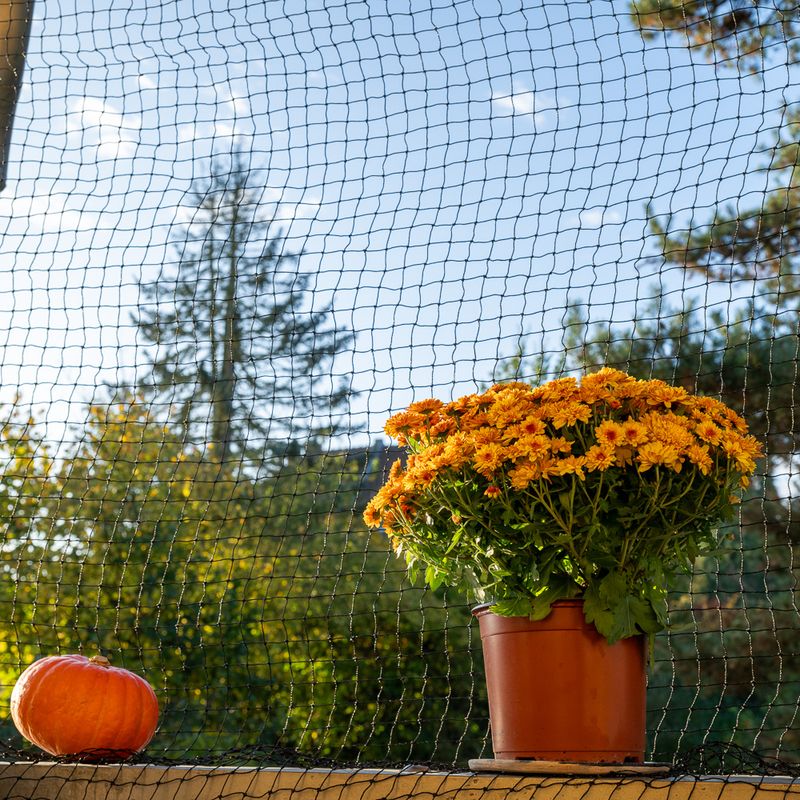 TIAKI Cat Safety Net with Wire Reinforcement - Black 2 x 1.5 m