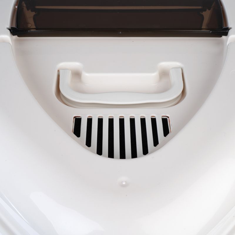 TIAKI Parfait Corner Hooded Litter Tray Cream/ pink