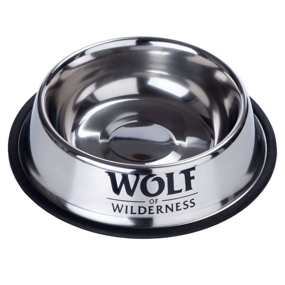 Wolf of Wilderness Stainless Steel Non-Slip Dog Bowl 0.85 litre, diameter 23cm
