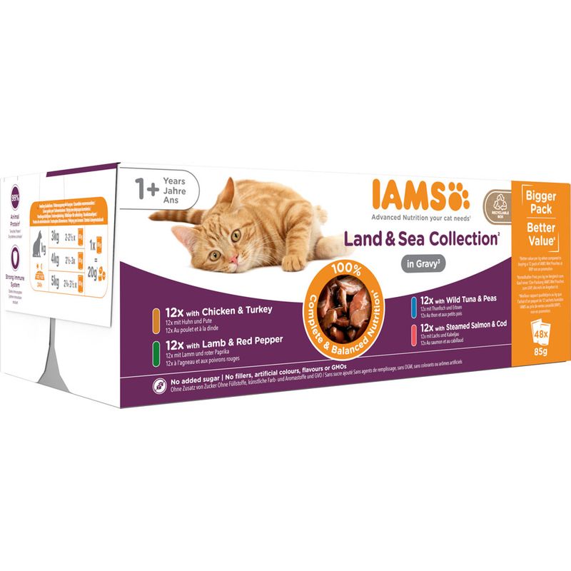 IAMS Advanced Nutrition Adult – Land & Sea Collection in Jelly (12 x 85g)