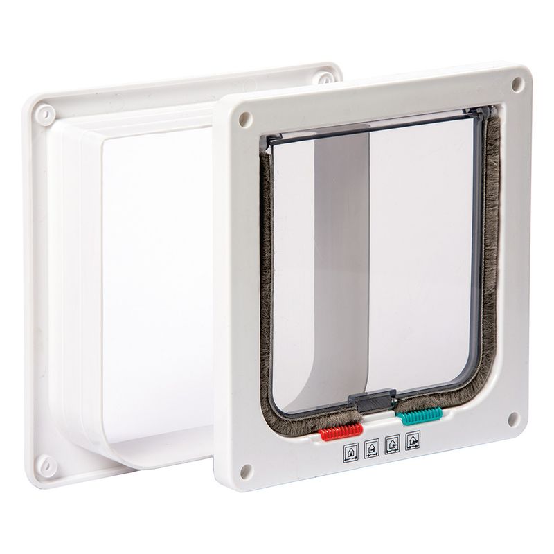 Karlie White Cat Flap with 4-Way Closure 19.2 x 20cm (L x W)