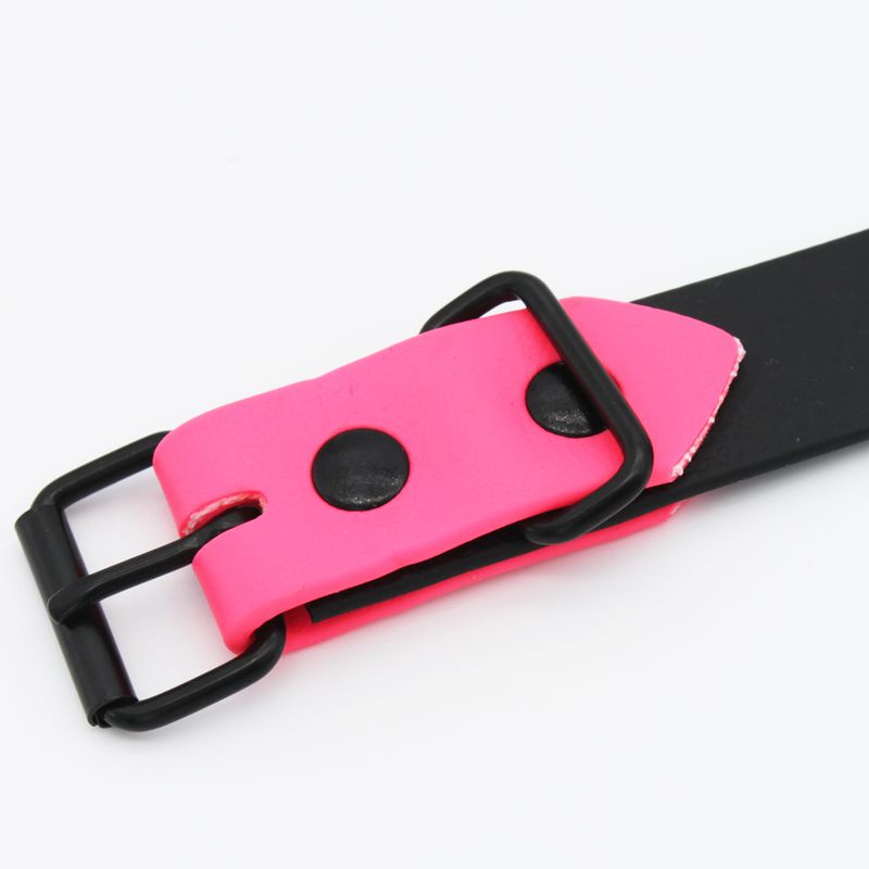 Heim Collar Two-Coloured Riveted - Black/Pink 40 cm long, 25 mm wide