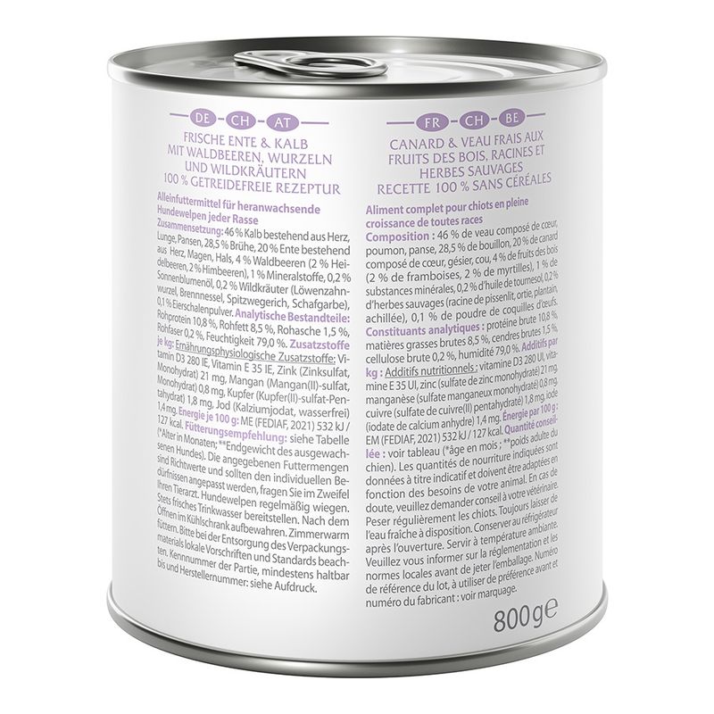 Little Wolf of Wilderness 6 x 800g Wild Hills Junior - Duck & Veal