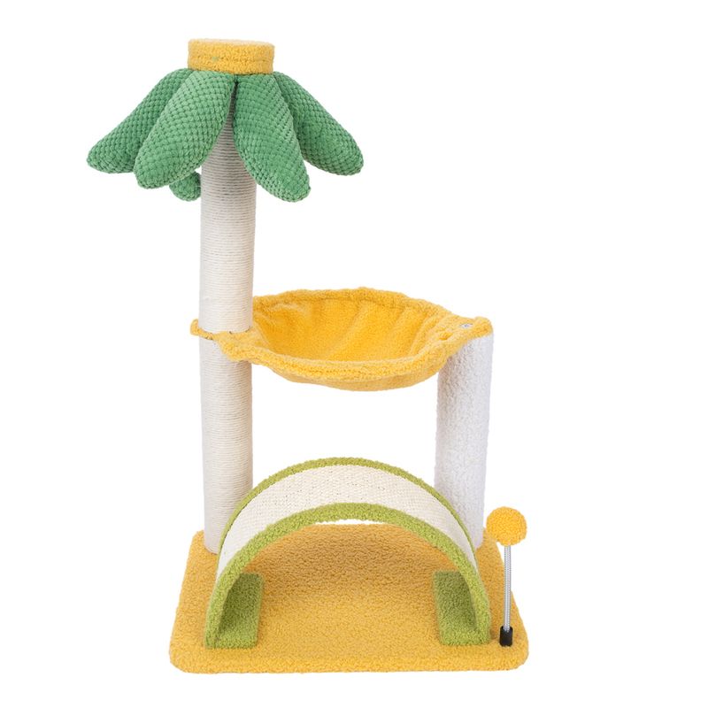 TIAKI Palm Scratching Tree with Hammock Yellow