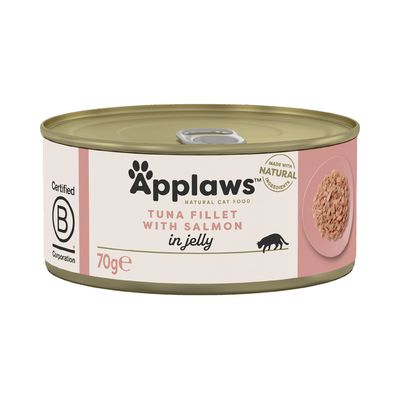 Applaws Cat Food 70g in Jelly Tuna Fillet with Salmon (6 x 70g)
