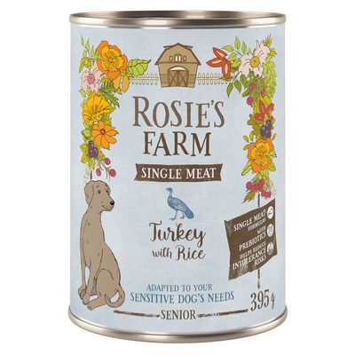 Rosie's Farm Single Meat Senior 6 x 395g Turkey & Rice
