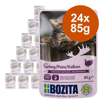 Bozita Chunks in Sauce Pouches Saver Packs 24 x 85g Turkey
