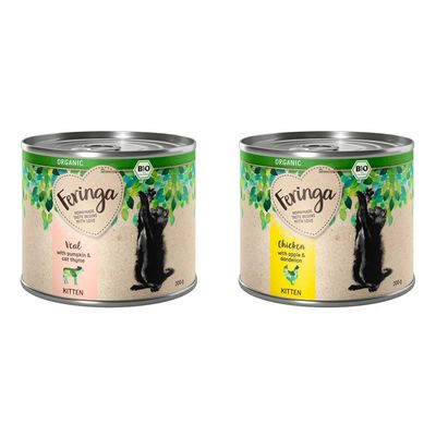 Feringa Organic Kitten Saver Pack 24 x 200g Mixed Pack (2 Varieties)