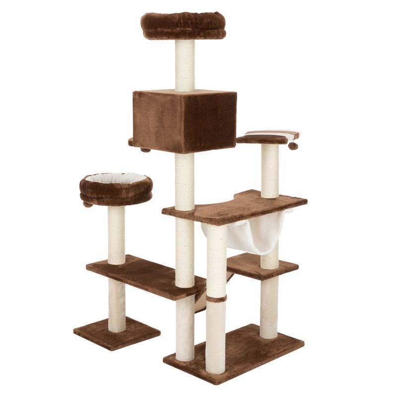 Gingerbread House Cat Tree with Ladder Beige