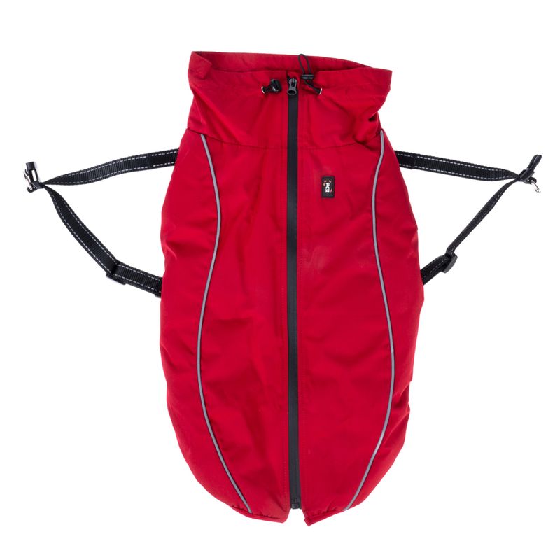 TIAKI Arkon Dog Coat with Harness - Red approx. 35cm (Back Length)
