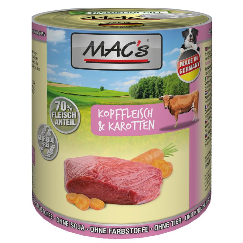 Saver Pack MAC's Adult 12 x 800 g Head meat & carrots