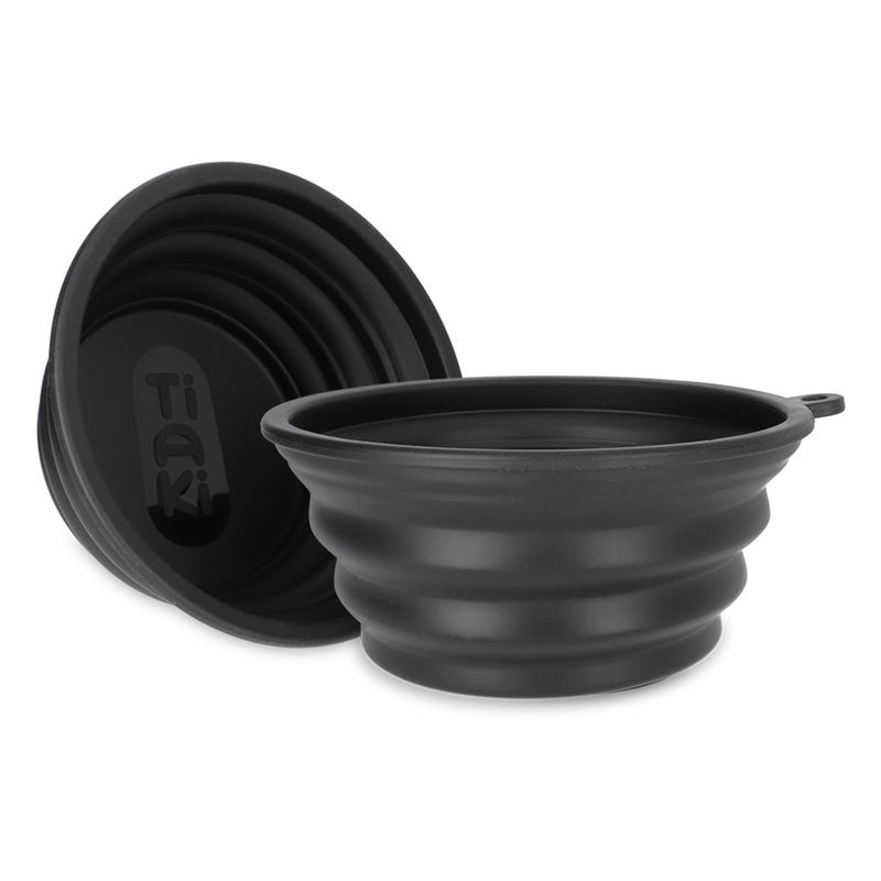 TIAKI Black Silicone Travel Bowl 500ml