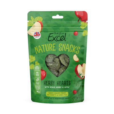 Burgess Excel Nature Snacks Herby Hearts 60g
