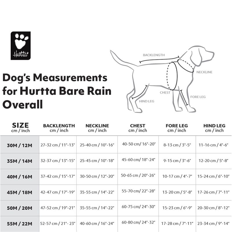 Hurtta Bare Rain Overalls Pine approx. 35cm Back Length