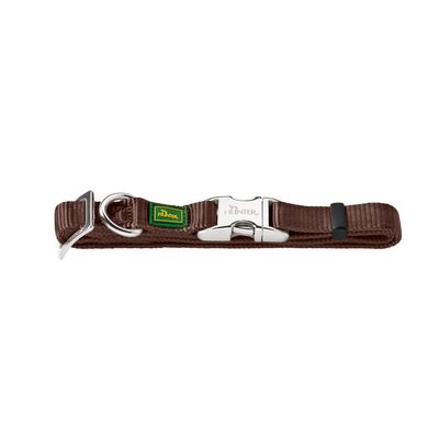 HUNTER Collar Vario Basic Alu-Strong - Brown Size M: 30 - 45cm neck circumference, 15mm wide