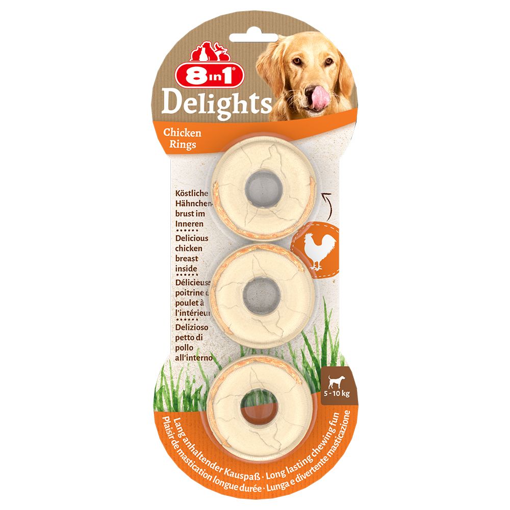 8in1 Delights Meaty Chewy Rings 3 chew rings