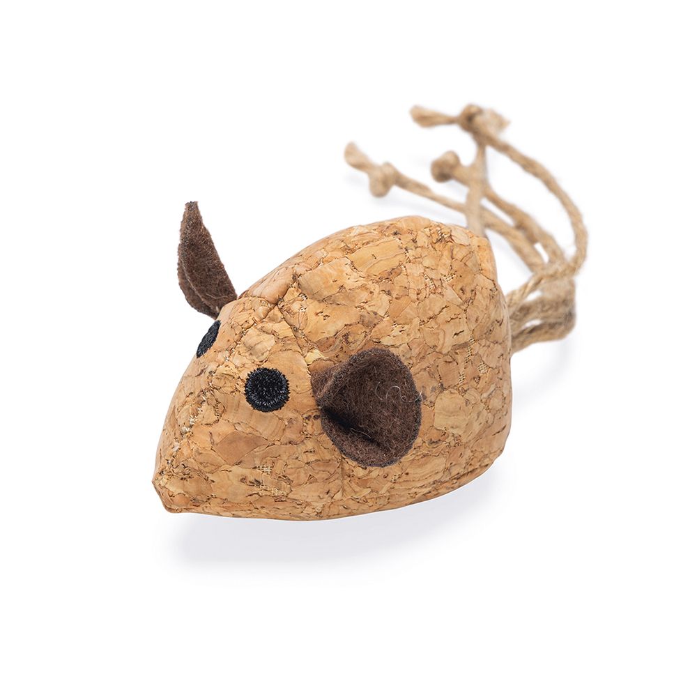 Beeztees Catnip Cat Toy Cork Mouse Reinie 16 x 6cm (L x W)