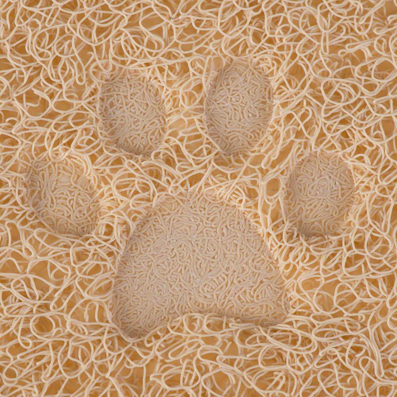 Paw Print Litter Tray Mat Beige
