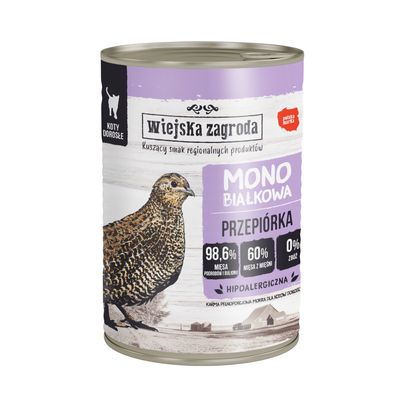 Wiejska Zagroda Cat Monoprotein 12 x 400 g Quail