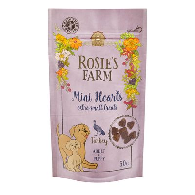 Rosie's Farm Puppy & Adult Mini Hearts - Turkey 50g