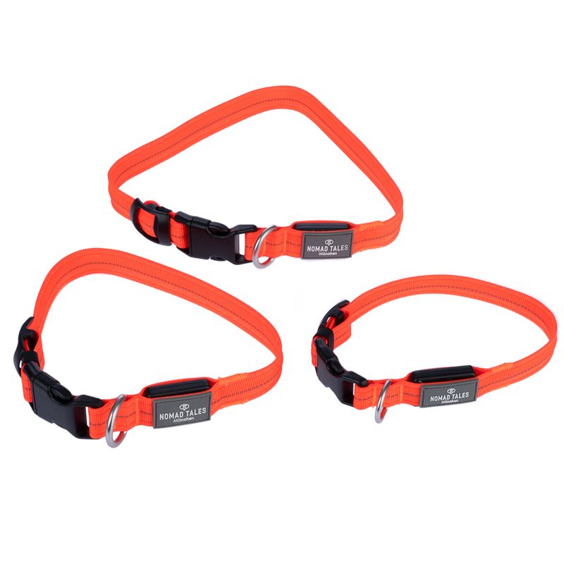 Nomad Tales Spirit USB LED Nylon Collar - Orange Size S: Neck circumference 34-41cm