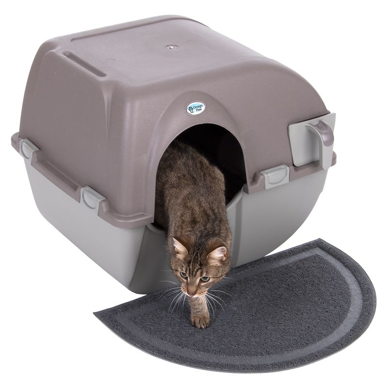 Omega Paw Roll'n'Clean Litter Box Taupe / Grey