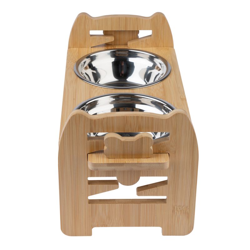 Modern Living Ubud Double Bowl with Bamboo Stand 550ml