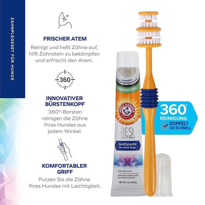 Arm & Hammer Dental Care Set with Toothbrush & Toothpaste 3-Piece Set
