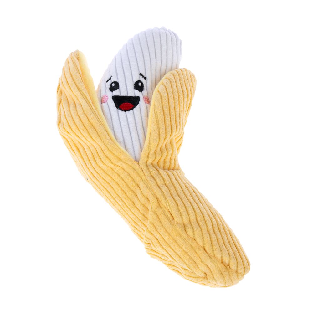 TIAKI Happy Banana Plush Dog Toy approx. 20 x 6.5 cm (L x W)