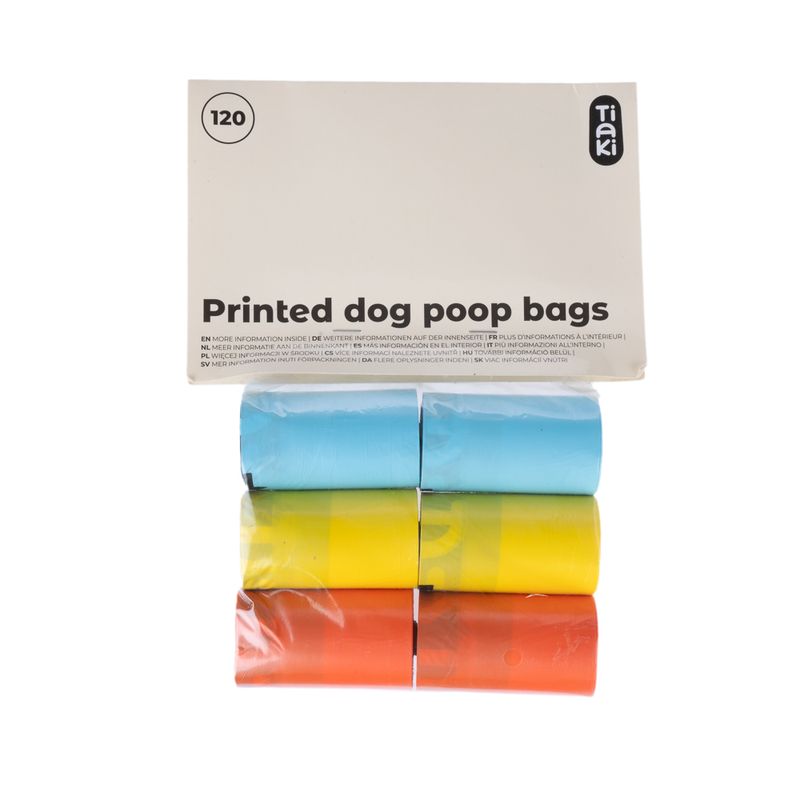 TIAKI Colourful Dog Poop Bags 6 Rolls (120 Bags)