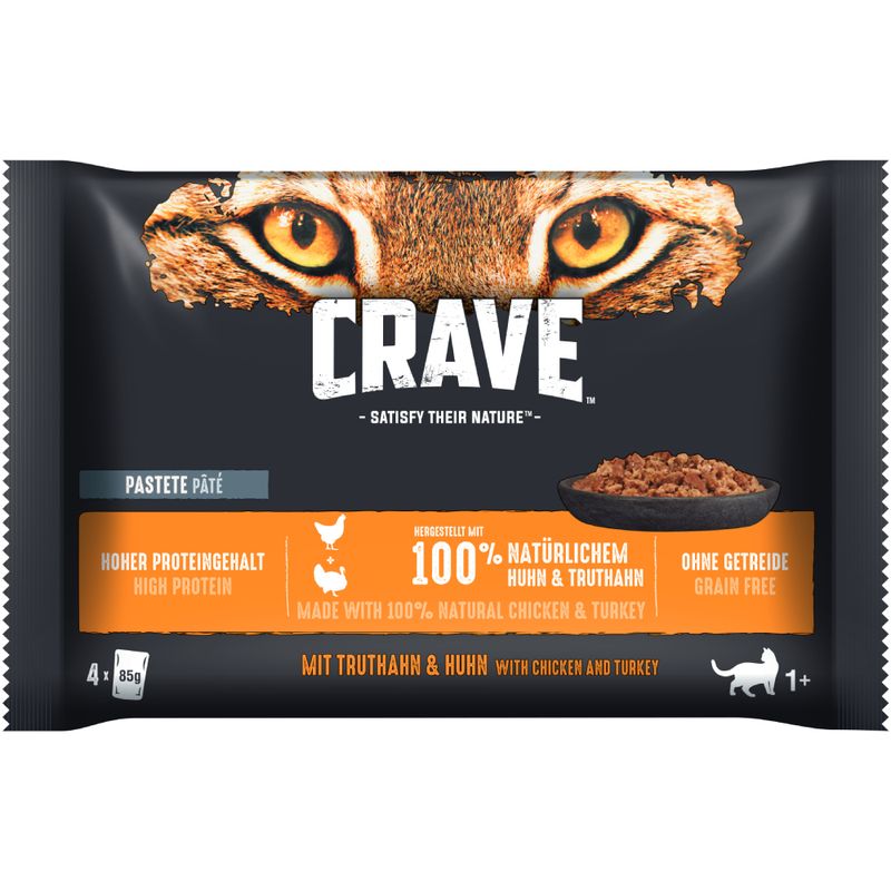 Crave Cat Pouches Trial Pack 4 x 85g Sauce with Chicken