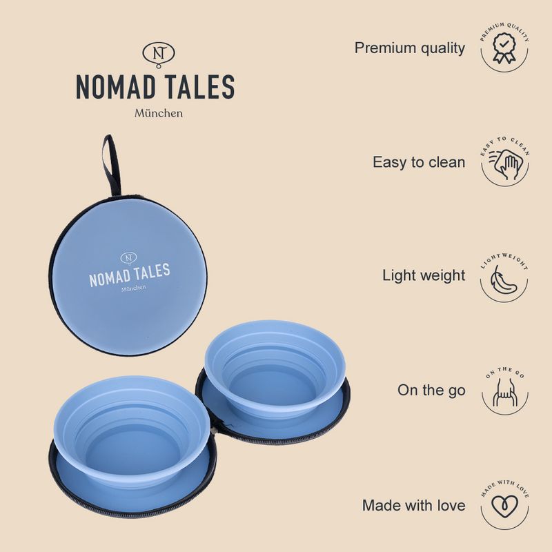 Nomad Tales Spirit Portable Silicone Double Bowl 2 x 350ml