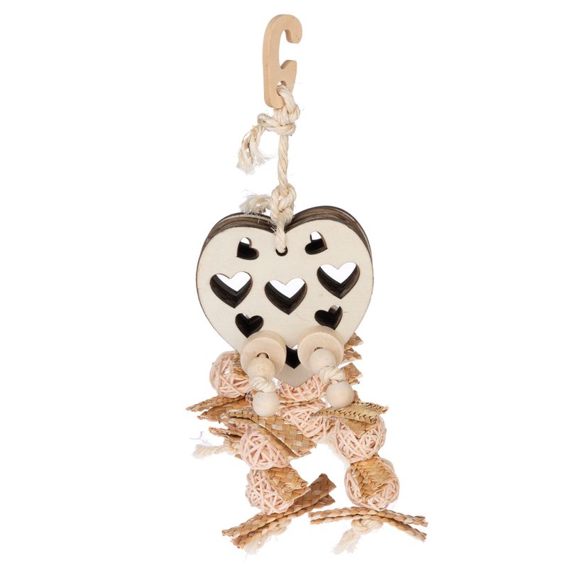 TIAKI Heart Snack Bird Toy approx. 30 x 10 x 9cm (L x W x H)