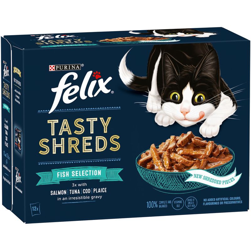 Felix Tasty Shreds 12 x 80g Farm Selection
