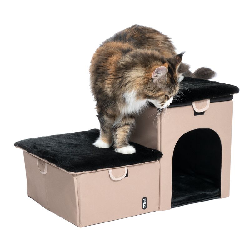 TIAKI Folding Pet Staircase with 2 Steps 62 x 39 x 35.5cm (L x W x H)