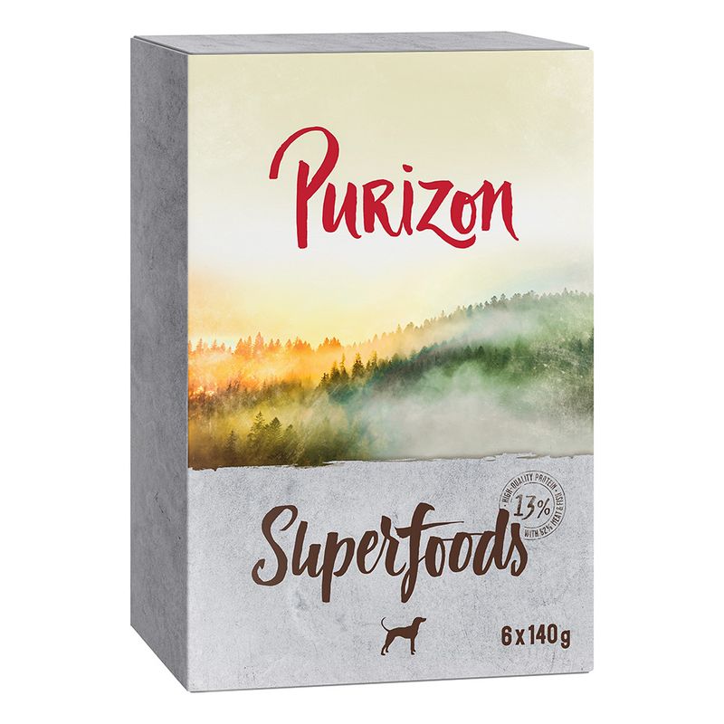 Purizon Superfoods 6 x 140g Mixed Pack (2x Chicken, 2x Tuna, 1x Wild Boar, 1x Game)