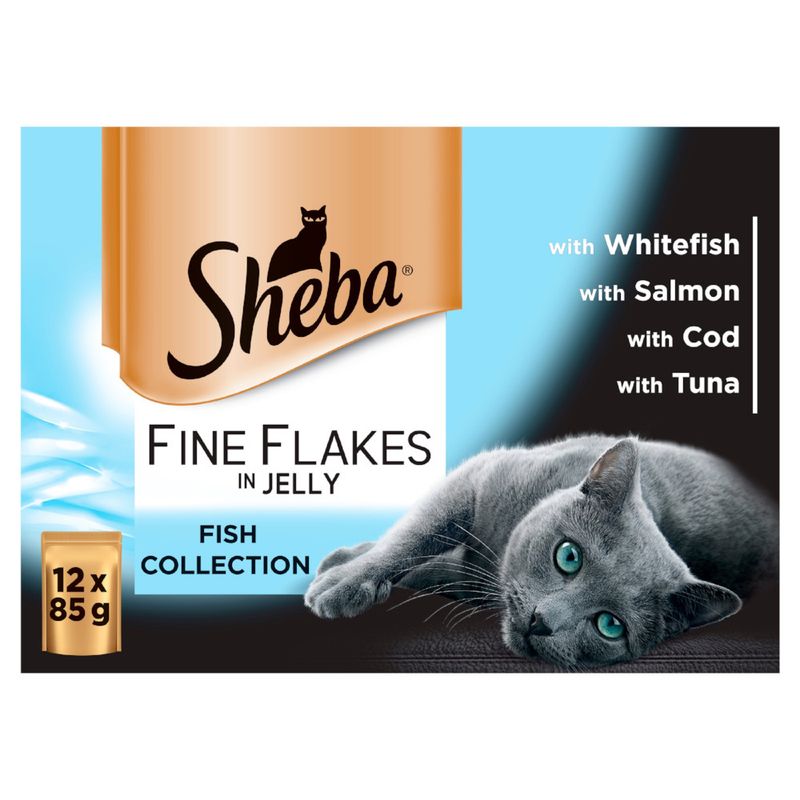Sheba Pouches Fine Flakes 12 x 85g Poultry Collection in Jelly