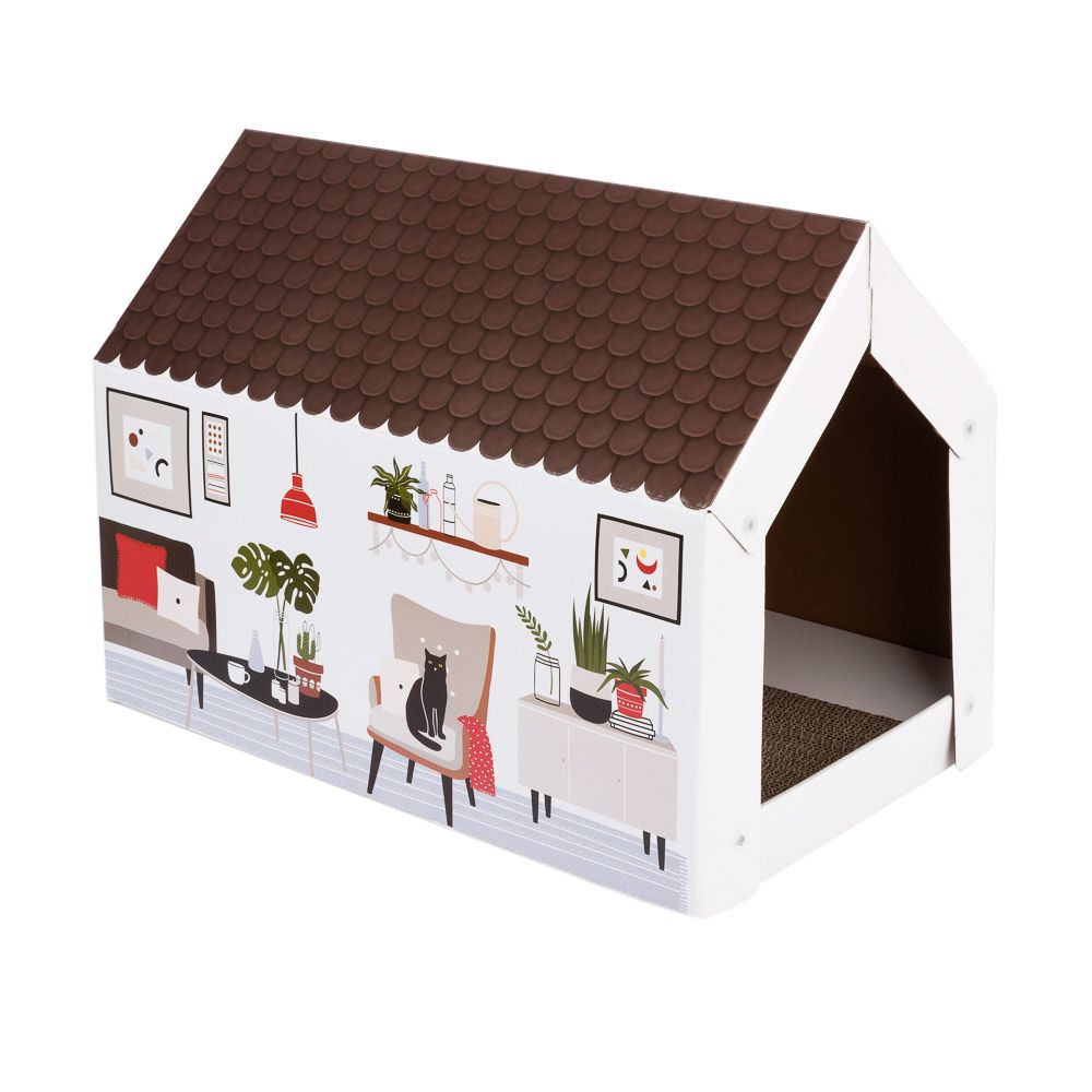 XL Cat House with Scratching Pad Winter Edition 58 x 36 x 41cm (L x W x H)