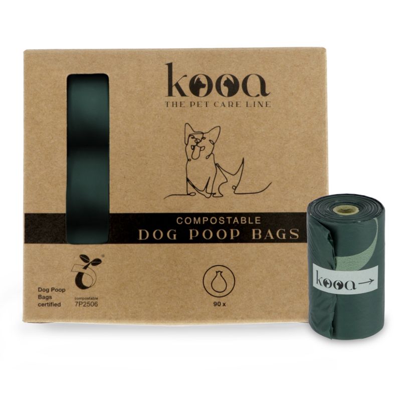 kooa Biodegradable Dog Poop Bags 6 Rolls (15 bags per roll)