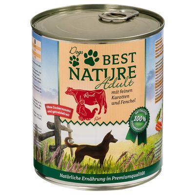 Best Nature Adult Dog 6 x 800g Beef, Rice & Safflower Oil
