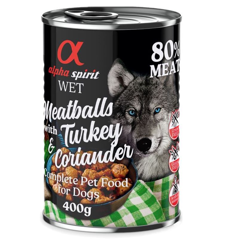 alpha spirit Dog Meatballs 6 x 400g Red Deer & Rosemary