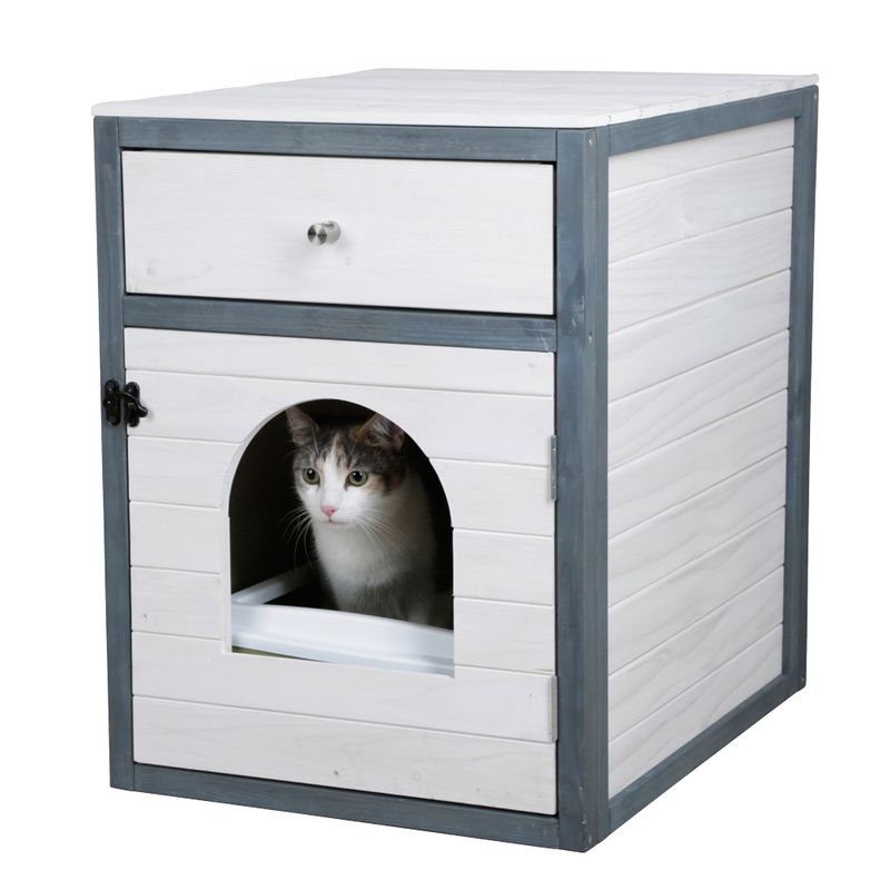 Kerbl Pet Cat Cabinet Ida White/grey