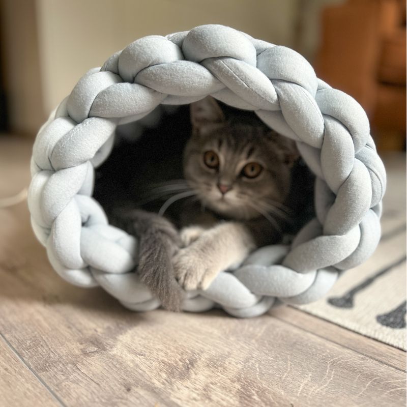 Aumüller Braided Cat Cave Coarse Knit Grey