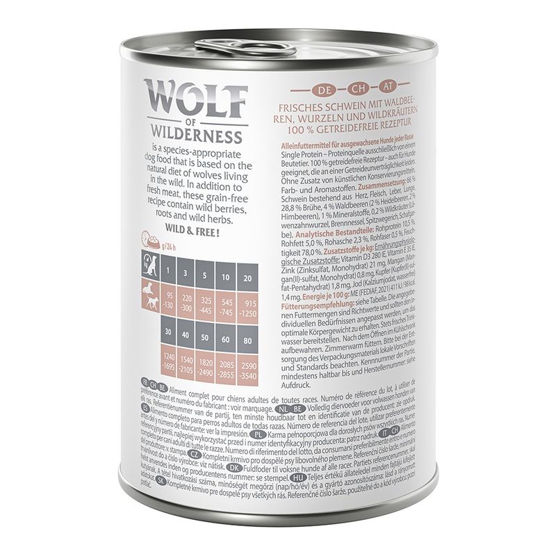 Wolf of Wilderness Adult Single Protein 6 x 400g Mixed Pack 1 (3 Varieties)