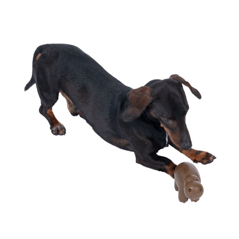 TIAKI Hippo Squeaky Chew Toy 13.5 x 6 x 8 cm (L x W x H)