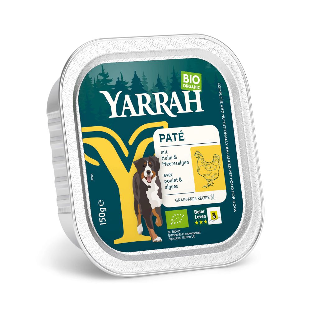 Yarrah Organic Pâté 12 x 150g Organic Beef with Organic Spirulina