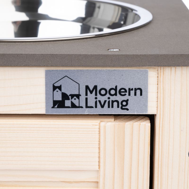 Modern Living Inari Wooden Storage Box with Double Bowl 53 x 30 x 43.5 cm (L x W x H)