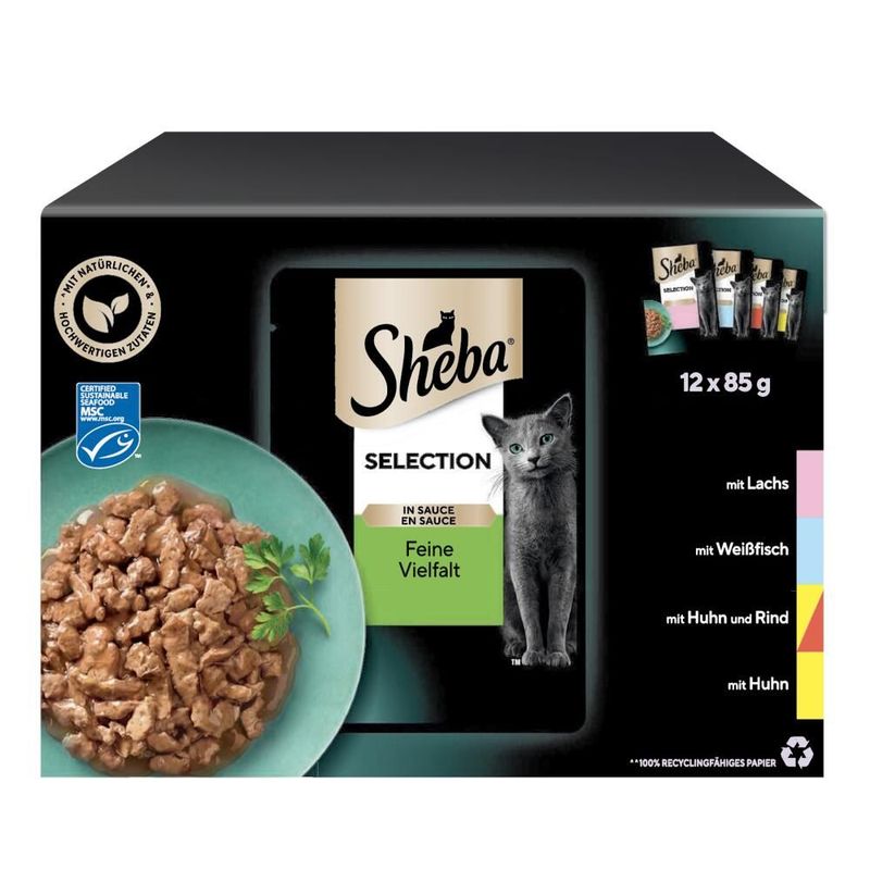 Sheba Pouches Select Slices in Gravy 12 x 85g Succulent Collection in Gravy