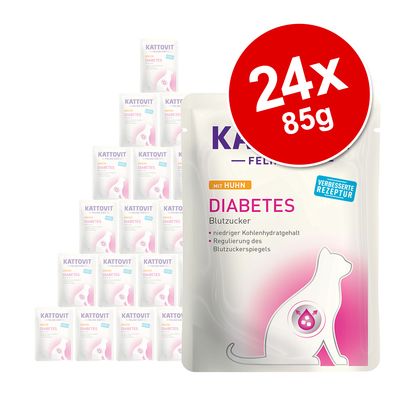 Kattovit Diabetes/Weight Pouches 24 x 85g Chicken
